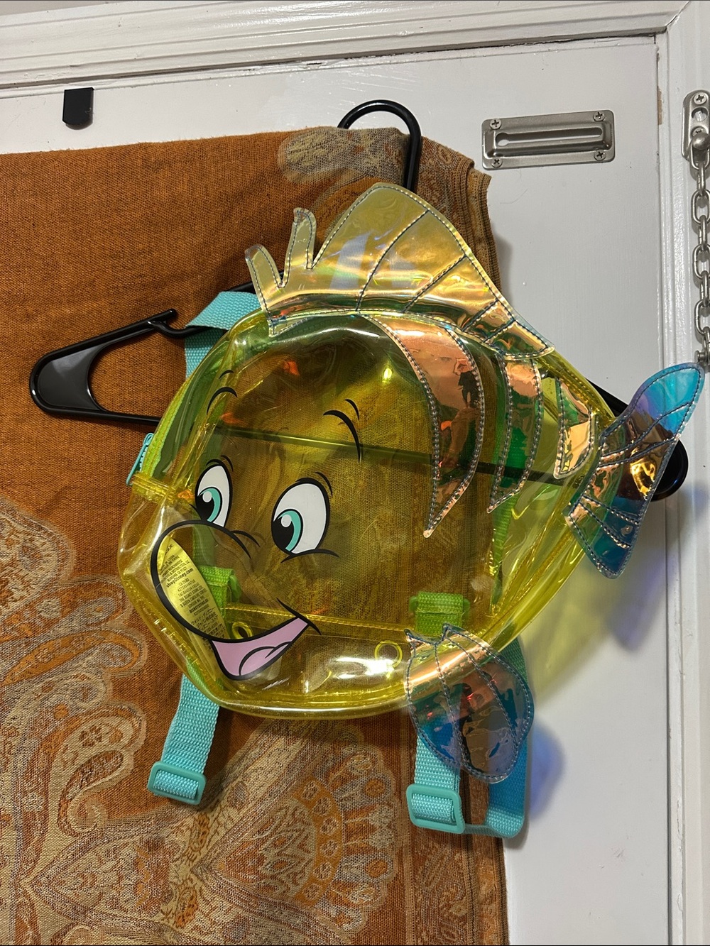 Flounder Iridescent Backpack with Blue Straps